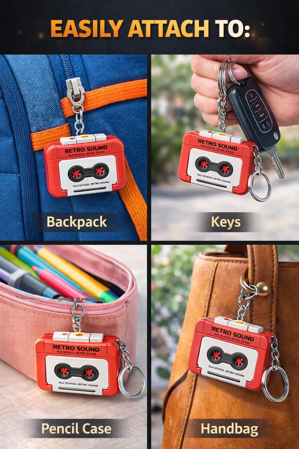 Mini Keychain Audio Recorder | Retro Design