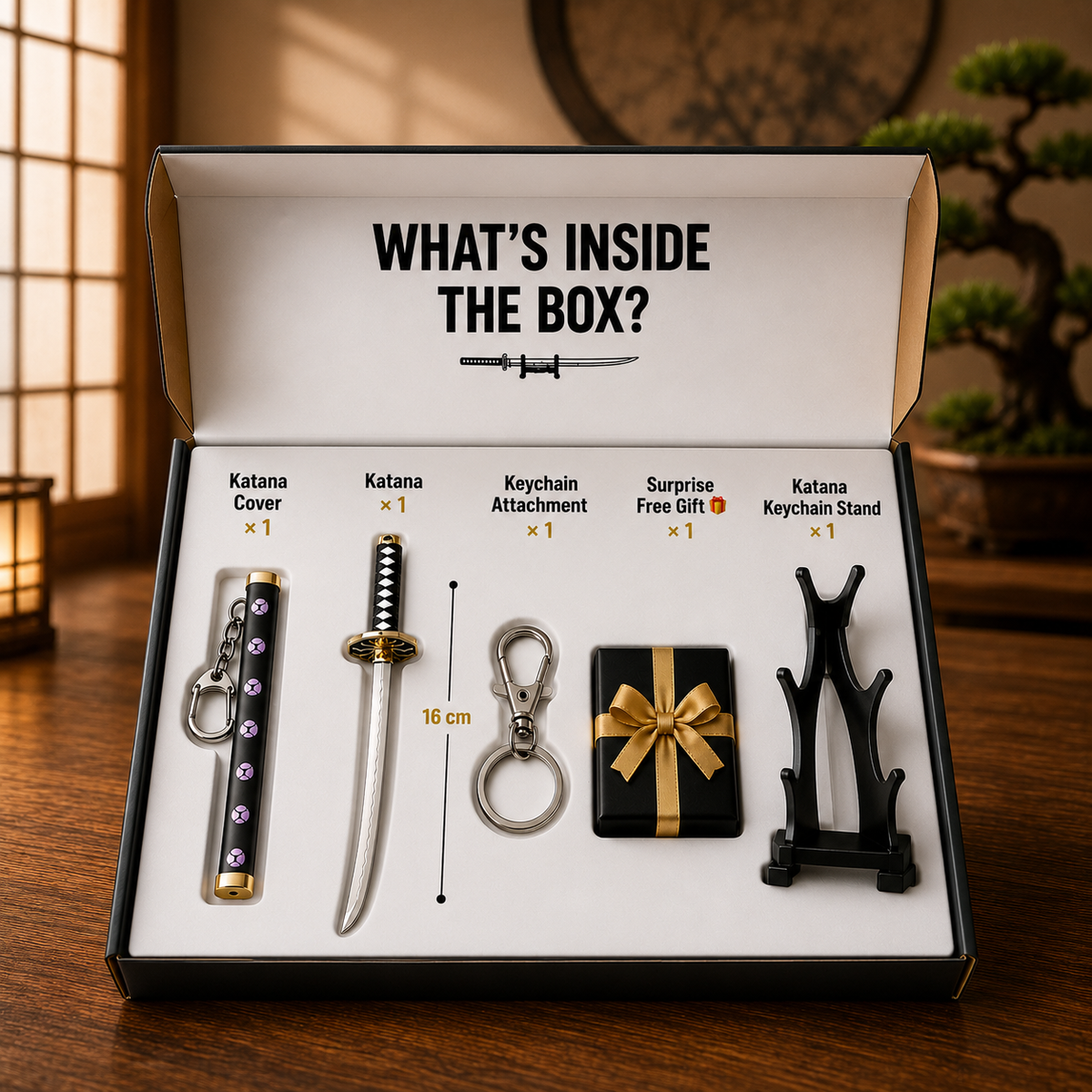 Krinji™ Premium Katana Keychain with Push Button