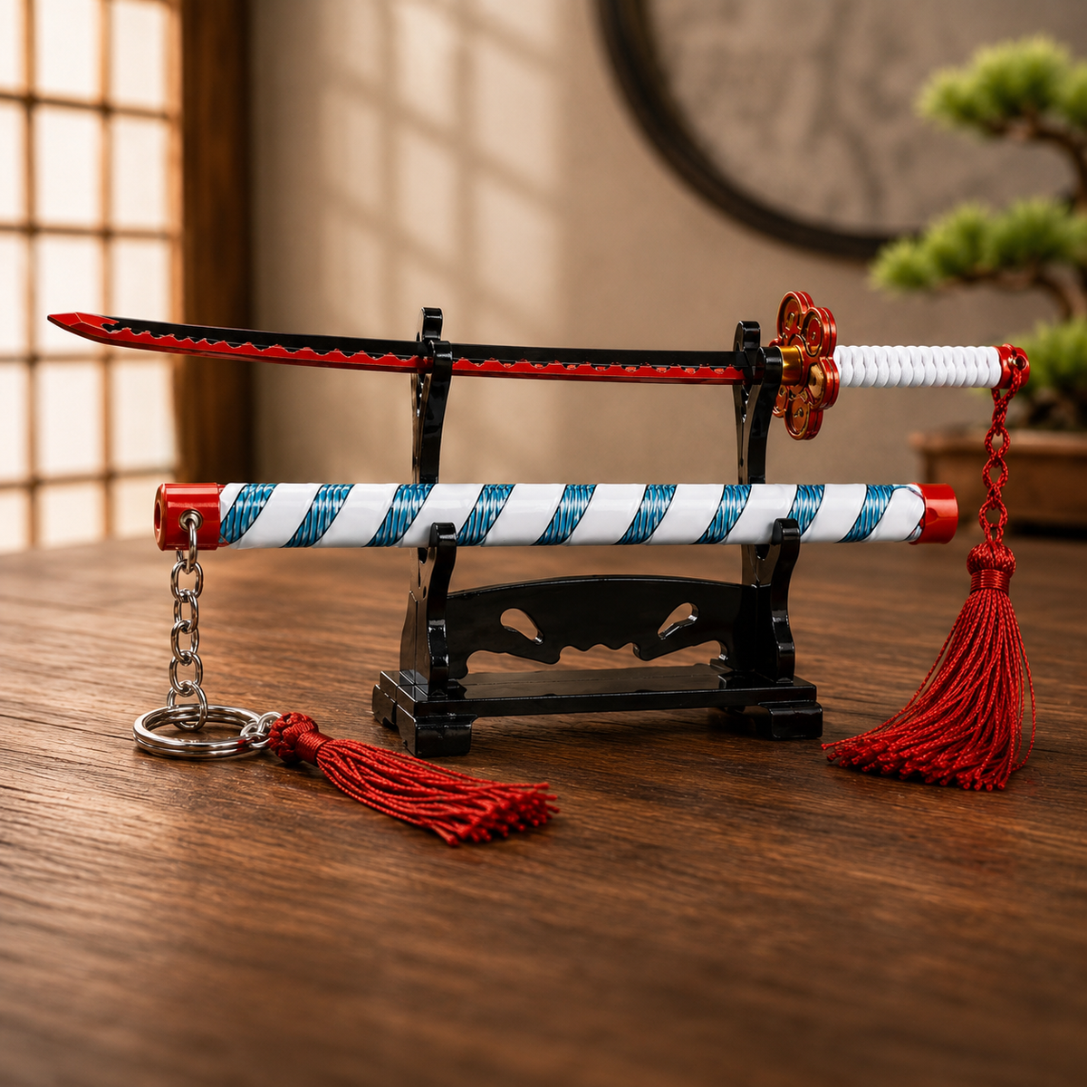 Krinji™ Premium Katana Keychain with Push Button
