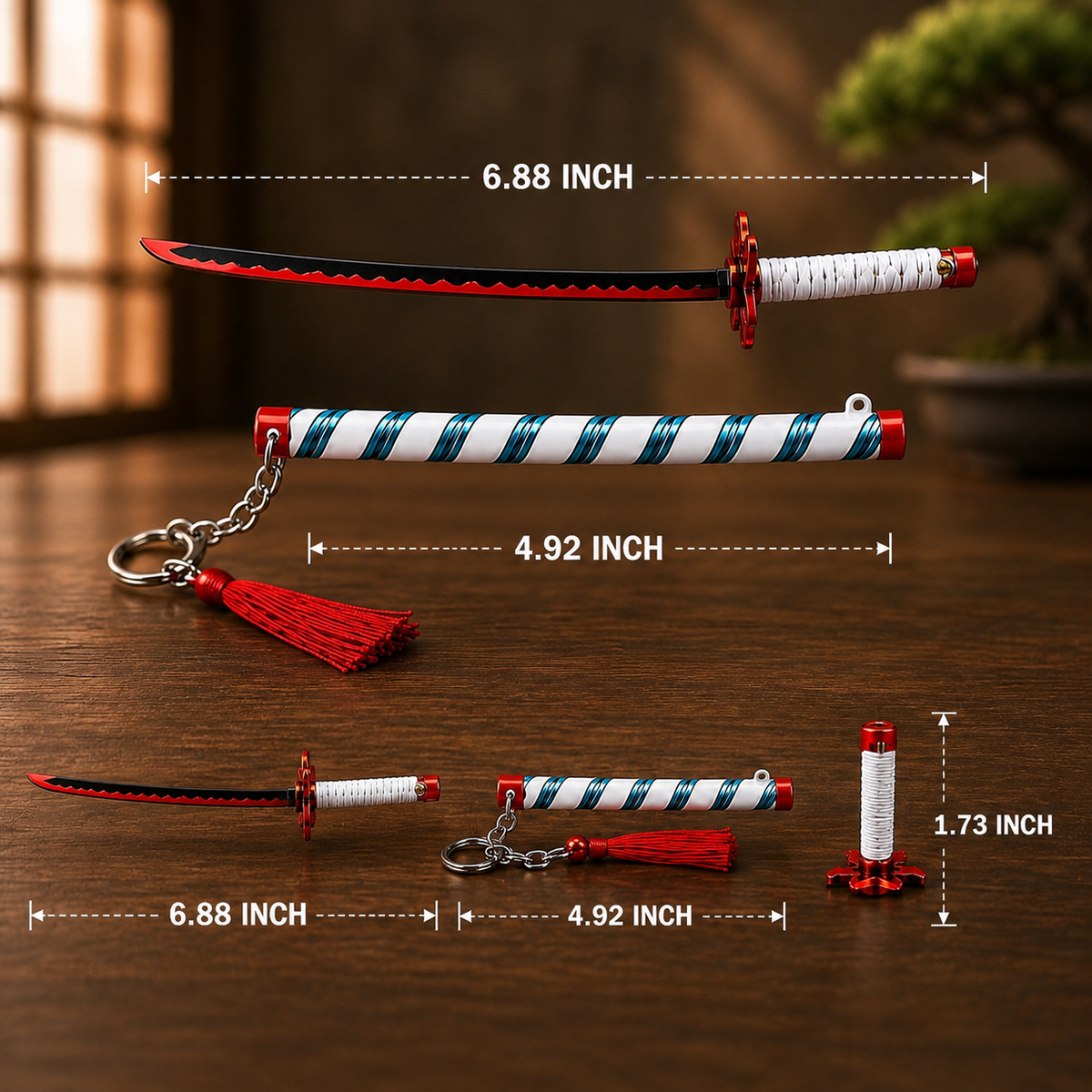 Krinji™ Premium Katana Keychain with Push Button