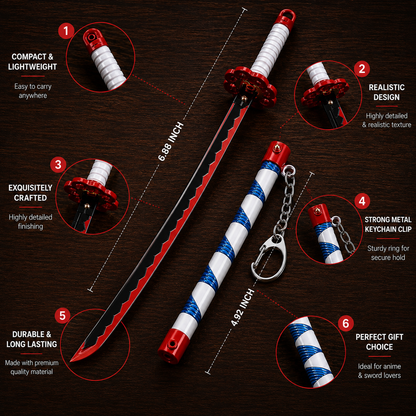 Krinji™ Premium Katana Keychain with Push Button