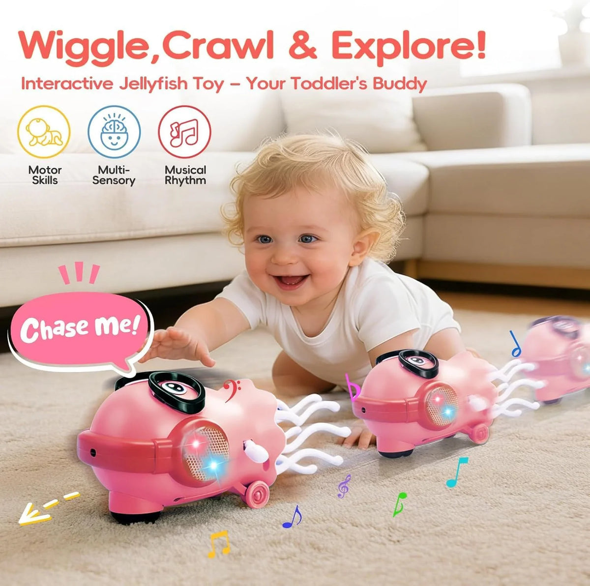 Dancing Jellyfish Toy with Music & Lights — Bump & Go Kids Toy