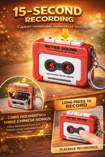Mini Keychain Audio Recorder | Retro Design